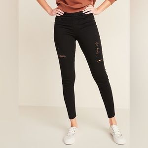 Old navy rockstar skinny jeggings black distressed NWT